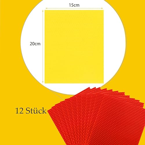 Bolosa Lot de 12 plaques de cire d'abeille 20 x 15 cm (rouge) - Nail Gallerys