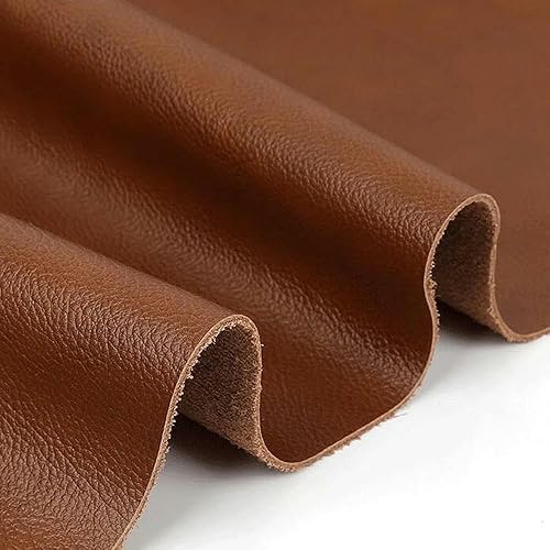 DINGK Peau de Vache Marron première Couche Peau de Vache Cuir véritable Grain de Litchi Fin Cuir Souple canapé Chaise Coussin Tissu en Cuir d'ameublement - Nail Gallerys