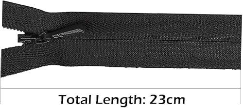 WedDecor Nylon Bout Fermé Caché Noir Invisible YKK Fermeture Résistant, Métal Dents pour Bricolage Couture Jupe, Pantalon, Robes, Bagages, Sacs, Sacs à Main, Loisirs Créatifs Faisant - Noir, 9 inch - Nail Gallerys