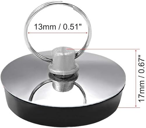 DealMux Lot de 3 bouchons d'évier en caoutchouc avec anneau, 35 mm, durables, faciles à nettoyer, pour baignoire, cuisine, salle de bain - Nail Gallerys