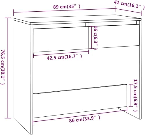homiuse Table Console 78x30x80cm Table d'appoint Gris Béton Table d'entrée Console Meuble Design Accrocheur Table Salon Basse pour Couloir Bureau Bout de Canapé Aggloméré de Qualité - Nail Gallerys