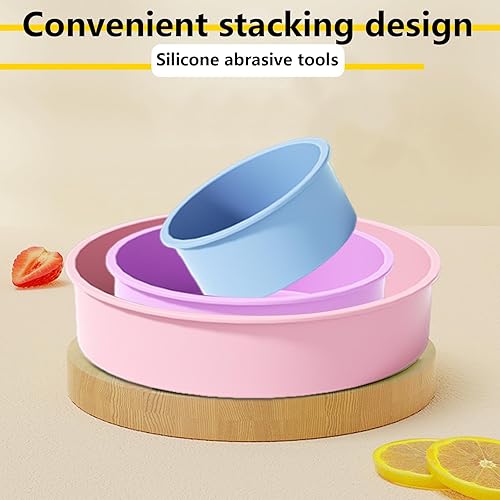 LURNODY Set de 4 Moules à Gâteaux Rond, Moule Gateau Silicone, Moule Silicone Gateau, Moule à Cake Silicone Moule Silicone Patisserie pour Gateau, Mousse, le Dessert - Nail Gallerys