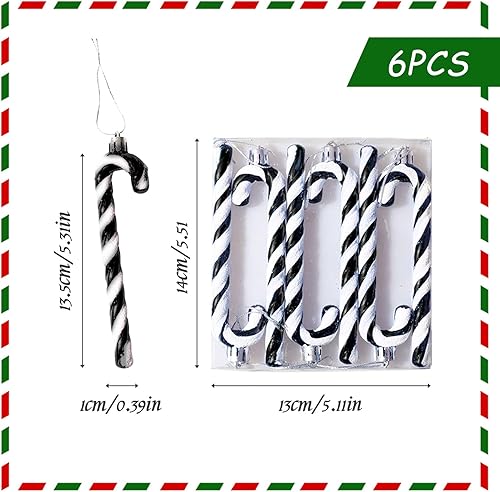 YEJAHY Lot de 6 pendentifs décoratifs pour sapin de Noël en sucre d'orge en plastique (bleu) - Nail Gallerys