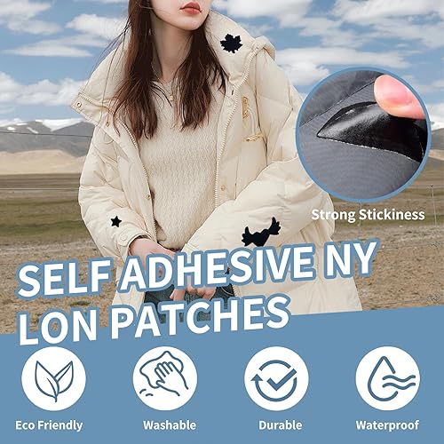 Lot de 123 rustines autocollantes pour veste en duvet, 8 feuilles, rustines de réparation pour doudounes, imperméables et indéchirables, pour vestes, tentes, sacs de couchage - Nail Gallerys