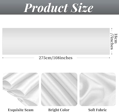 Showgeous Lot de 60 nœuds de Chaise en Satin argenté pour décoration de Chaise pour réception de Mariage, Rubans de Chaise pour Banquet, fête, fête prénatale, événement (argenté, 18 x 275 cm) - Nail Gallerys