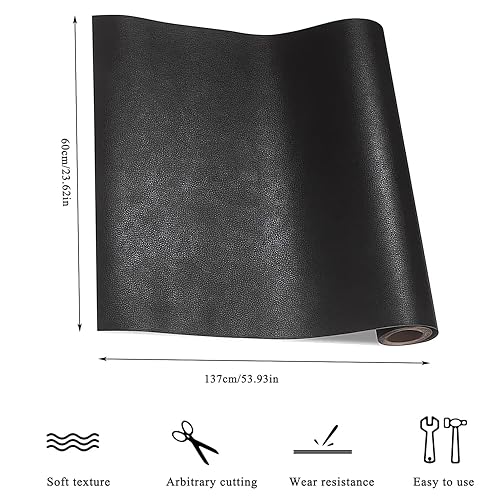 GRGO Patch De Réparation En Cuir, 60 X 137cm, Noir, Simili Cuir, Autocollant, Pour Réparation Et Rénovation De Canapé, Sac à Main, Meubles, Sièges De Voiture - Nail Gallerys