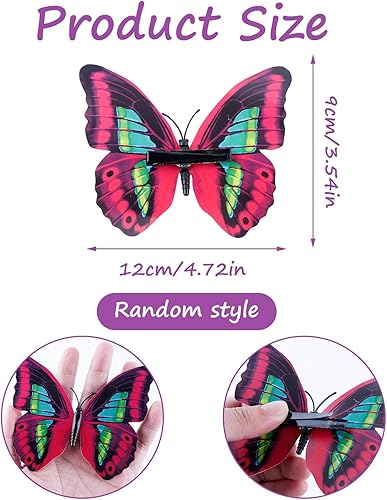 Lot de 20 papillons décoratifs avec clip - Décoration de printemps - En métal - Pour l'extérieur - Pour décoration de table - Nail Gallerys