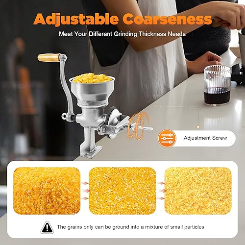 Moulin à céréales manuel - Machine à café - Moulin à maïs réglable - Moulin à maïs en fonte - Pour grains, haricots, café - Nail Gallerys