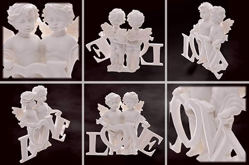 mtb more energy Ange décoratif « Loving Angels » - Ange gardien - Amour cœur - Largeur : environ 13 cm - Cadeau de mariage - Nail Gallerys