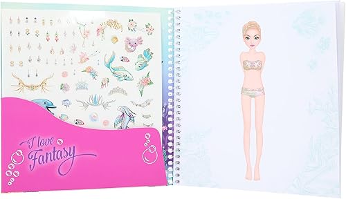 ZGZZPETT Depesche 12438 TOPModel Dress Book avec 24 pages pour créer des motifs sirène avec 11 feuilles d'autocollants Multicolore - Nail Gallerys