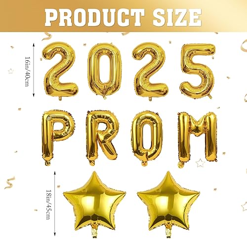 Décorations de bal 2025 - Ballons en aluminium - 40,6 cm - Décorations de fête de remise de diplôme - Fournitures de fête de félicitations de classe 2025 - Ballons en aluminium pour intérieur et - Nail Gallerys