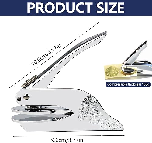 YTSMFL Tampon à gaufrer personnalisé, créez votre gaufrage en papier avec boîtier en acier robuste pour bibliothèque, invitation de mariage, sceau de notarium - Nail Gallerys