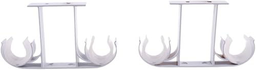 Gazechimp Paire Double Support de Tringle à Rideau Métallique pour Store Voilage , Blanc - Nail Gallerys