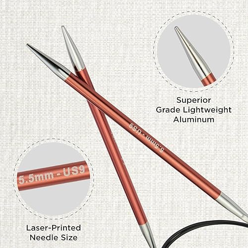 KnitPro Zing à Tricoter circulaires Fixes, Aluminium, Multicolore, 100 cm X 7.00 mm - Nail Gallerys