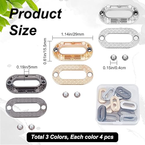 GORGECRAFT 12 pièces 3 Couleurs à Visser Ovale Oeillet Métal Vis Ensemble Œillets Alliage Boucle Boutons-Pression Sac Poignée Connecteur Résultats pour Bricolage Couture Artisanat Vêtements - Nail Gallerys