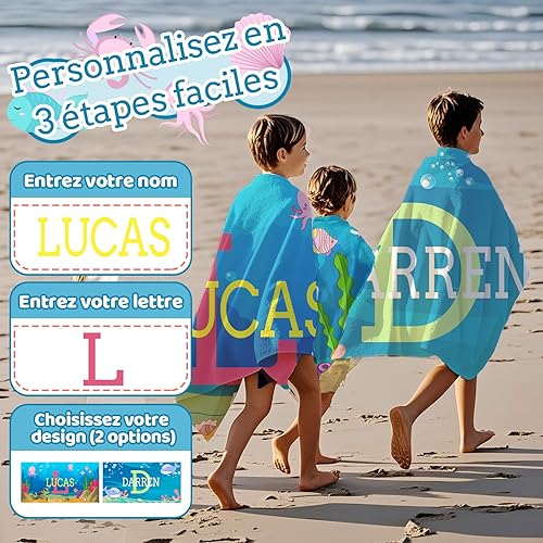 Bemaystar Serviette de Plage Personnalisée-Nom Serviette de Plage Microfibre Cadeau Personnalisé Séchage Rapide sans Sable Ultra Absorbante Bord de mer, Plage, Natation, Fitness, Camping, Yoga - Nail Gallerys