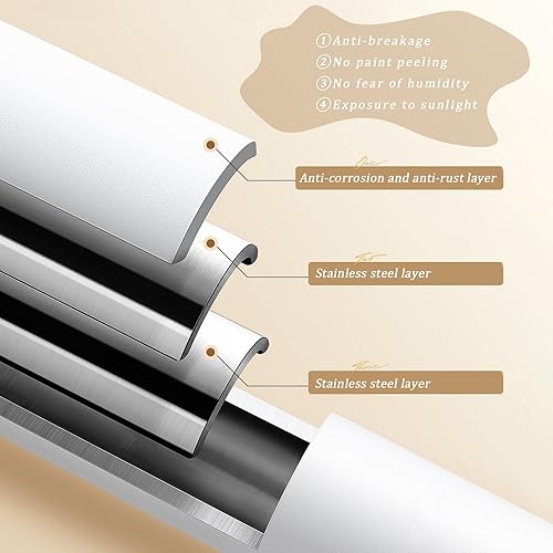 Momooda Tringle Télescopique en Acier Inoxydable sans Perçage, Tringle à rideaux Extensible Autobloquante, Tringle à rideau salle antirouille pour Bain et Chambre, Beige, 70-120cm - Nail Gallerys