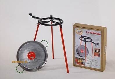 Set 'Paella' : Brûleur à gaz (30 cm), support et poêle à paella, Choisir un type de raccord gaz:Français (FR/BE/CH) - Nail Gallerys