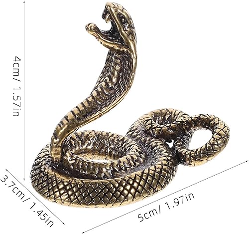ABOOFAN Figurine de serpent en laiton 2025 Année du serpent Statue du chinois Feng Shui Sculpture animale pour la décoration du bureau à domicile Richesse et porte - Nail Gallerys