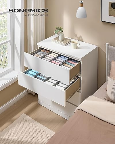 SONGMICS Lot de 4 séparateurs pour tiroirs HEMNES et MALM d'IKEA, avec séparateurs, organisateurs de sous-vêtements pliants, 40 x 16 x 10 cm, gris taupe RUS014G01 - Nail Gallerys
