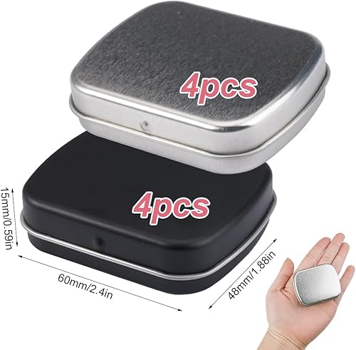 8 Pièces Petite Boite Metallique, 60 X 48 X 15mm Mini Boîtes avec Couvercle, Rectangulaire Boite en Metal, Mini Boite de Rangement, Petite Boite Metal pour Stockage de Bonbons, Bijoux, Travaux Manuels - Nail Gallerys