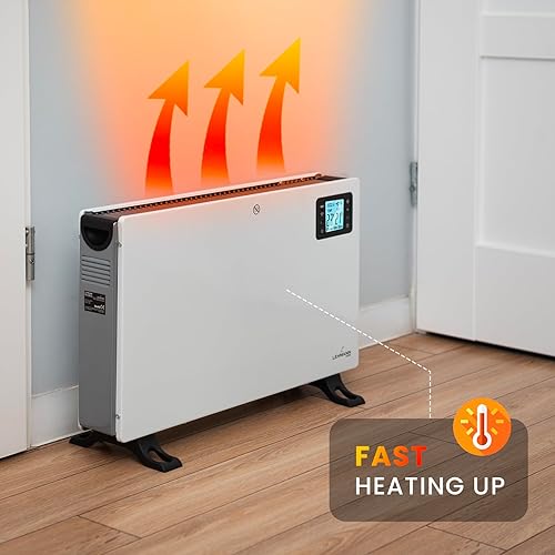 LEHMANN LHOHC-2013C Convecteur Chauffage d'appoint Electrique 2000W, avec 3 Niveaux de Chauffage, Thermostat Ajustable et Télécommande, Compatible avec WiFi, Idéal pour la Chambre ou le Bureau - Nail Gallerys