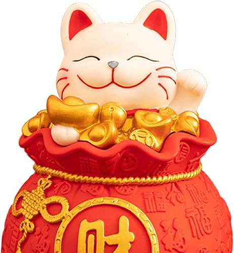 F Fityle Tirelire chat chinois Statue chat chanceux chinois bonne chance chat décoration Feng Shui décoration boîte d'économie pour entrée chambre, styler un - Nail Gallerys