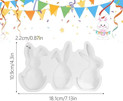 LUMOOM Moules en silicone pour Pâques, lapin de Pâques et œufs de Pâques, moule en silicone pour plâtre, moule en silicone, moule en silicone, moule de lapin, pour décoration de Pâques DIY (A) - Nail Gallerys
