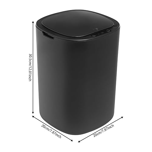 Poubelle électrique à capteur, 12 l, avec couvercle à détecteur de mouvement, IPX3, intelligente, automatique, pour bureau, salle de bain, cuisine, chambre à coucher (noir) - Nail Gallerys