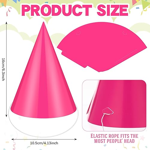 Zomiboo 40 Chapeaux de Fête Colorés - Chapeaux de Cône en Carton Robuste pour Anniversaires, Carnavals et Célébrations, Faciles à Assembler avec une Bande Élastique - Nail Gallerys