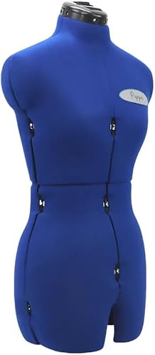 Nähmit Mannequin de couture réglable, rotatif et réglable en hauteur, taille S (36-42) et XS (32-36), avec arrondisseur de jupe avec fixation d'épingles, coussin à aiguilles intégré (bleu, taille S) - Nail Gallerys