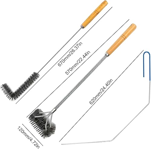 3 outils de nettoyage pour friteuse, brosse de nettoyage pour friteuse, tige de nettoyage pour friteuse, brosse de nettoyage pour panier de friteuse avec long manche, parfait et adapté pour la maison - Nail Gallerys