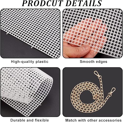 WADORN DIY Tricot Crochet Sacs Kit, Kit de Fabrication de Sacs Tissés à la Main en Maille de Feuilles de Toile en Plastique pour Croix Sac à Main Artisanat Kit de Tissage de Fil, Abricot - Nail Gallerys