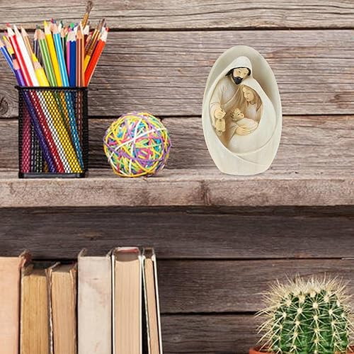 windyday Figurine Sainte Famille,Ornements sculptés Nativité Figure - Statue chrétienne Nativité Artisanat Inspiration Cadeau Collection Table Debout Figure Décoration - Nail Gallerys