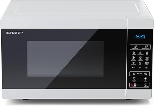 SHARP YC-MG81EW Micro-ondes avec Grill 28 litres, contrôle numérique, micro-ondes: 900 W, grill: 1100 W, 11 niveaux de puissance, plateau tournant, verrouillage enfant, fonction ECO, couleur blanche. - Nail Gallerys