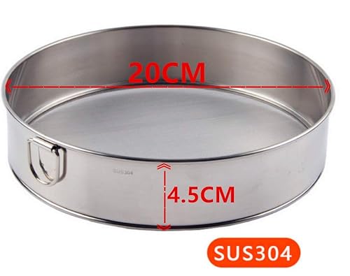 Hengdai Tamis à farine professionnel - Rond - En acier inoxydable 18/8 - maille de taille 60 - 20 cm - Nail Gallerys