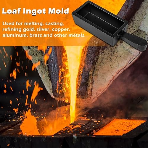 FLYINGWING Moules de barre de pain en fonte de 25 onces pour la fonte, le coulage, le raffinage de l'or, de l'argent, de l'aluminium, du cuivre, du laiton - Nail Gallerys