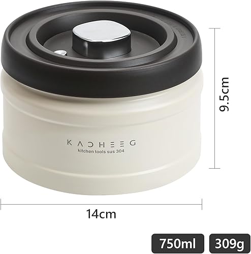 iYInJuan Boîte à Café Hermétique, Récipient à Café Scellé sous Vide, 750 Ml Boîte de Conservation Hermétique en Acier Inoxydable 304 de Type Presse pour Grains de Café, Thé, Noix, Cacao - Nail Gallerys