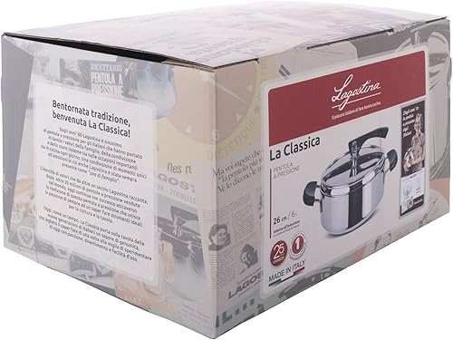 Lagostina La Classica Marmite à Pression avec Panier et écodose Moderne Ø 22 cm, 3.5 lt Acciaio e Nero - Nail Gallerys