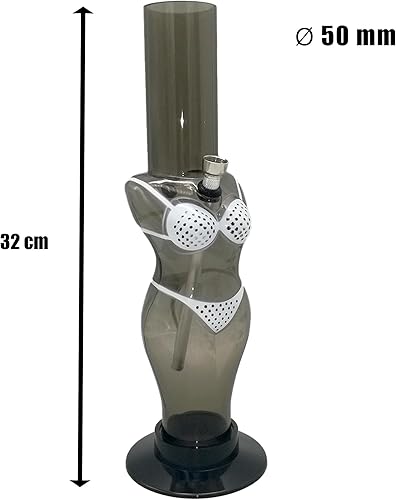 Evergreen Labs Bikini Bong Pipe à Eau Pour Tabac en Acrylique, Hauteur 32 cm, Diamètre 50 mm, Léger, Durable, Portable, Économique Et Amovible, 1 Pièce, Couleur Aléatoire - Nail Gallerys