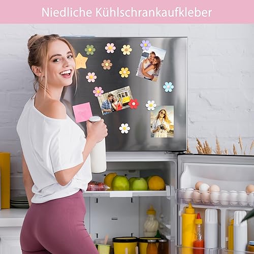 HENGBIRD 12 Pièces Aimant Frigo 3D Fleur Mignonne, Magnet Frigo, Aimant Tableau, Aimants Décoratifs Colorés pour Réfrigérateur, Casier, Tableau Magnétique, Cuisine, Tableau Blanc, Bureau (Grand) - Nail Gallerys