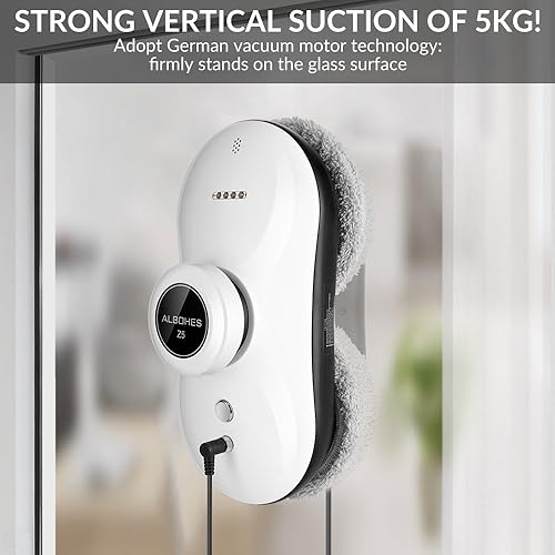albohes Z5 Laveur de Vitres Robotisé Lave Vitre Electrique Machine de Nettoyage Un Flacon Remplisseur en Cadeau Robot Nettoyeur de Vitres Automatique (Blanc) - Nail Gallerys