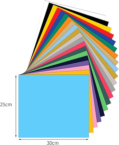 Opopark 40 Feuilles Thermocollant pour Tissu Vinyle 30 x 25cm Vinyle de Transfert de Chaleur vinyle adhesif pour t-shirts, Tissu, Découpe Silhouette - Nail Gallerys