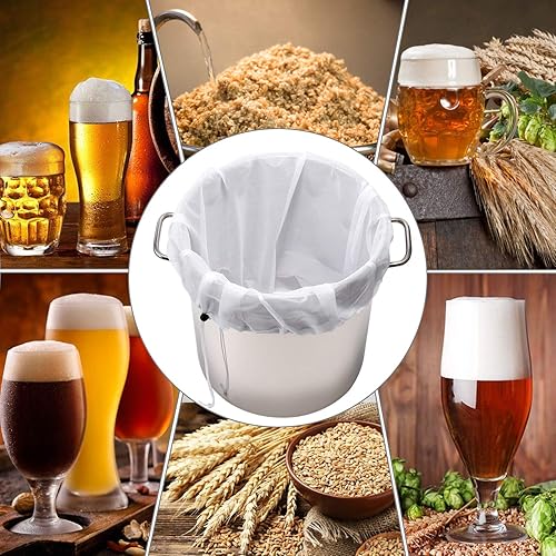 Era Natural Lot de 3 sacs de brassage réutilisables en maille fine extra large pour fruits, cidre, pomme, raisin, bière, vin, presse avec cordon de serrage - Nail Gallerys