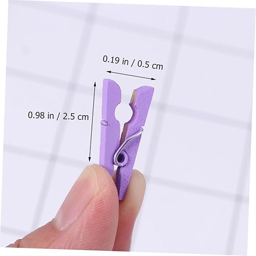 MAGICLULU 200 Pièces Mini-Clip Mini Clips avec Corde Clips Photo Porte-Photos Pinces à Photos Violet,Mauve en Bois - Nail Gallerys