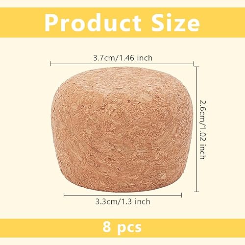 OLYCRAFT 8Pcs Bouchon en Liège en Bois 33~37mm Bouchon de Bouteille en Liège Conique en Bois Bouchons en Bois Bouchon de Bouteille de Rechange en Liège pour Bouteilles en Verre 26mm D'Épaisseur - Nail Gallerys