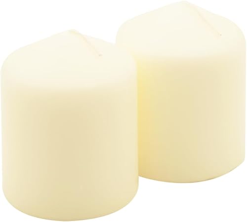 Hofer - Lot de 6 (3 x 2) bougies piliers, couleur ivoire, longue durée de combustion : environ 43 heures, diamètre : 8 cm, hauteur : 10 cm, sans parfum, bougies en cire anti-gouttes, fabriquées en - Nail Gallerys