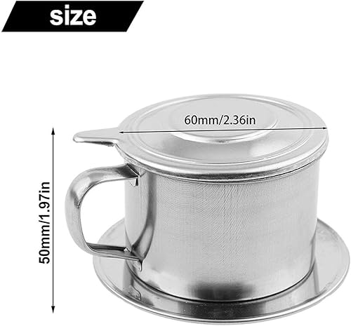 FUANA Filtre à café vietnamien, tasses à café vietnamien, en acier inoxydable, capacité de 50 ml/100 ml - Nail Gallerys