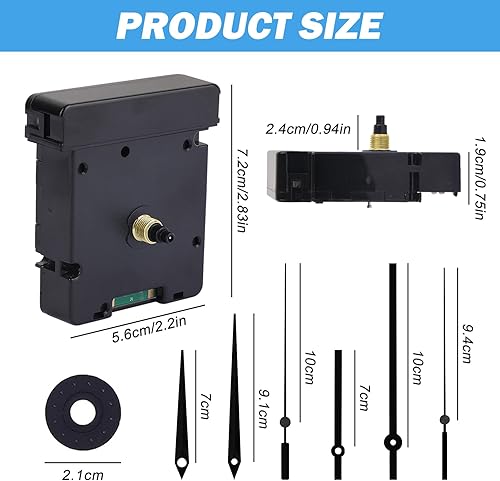 Sporgo Mouvement pour horloge murale 24 mm : mouvement radio DCF avec 4 ensembles d'horloges, horloge murale silencieuse, mouvement de rechange pour horloge murale, kit de bricolage pour projets - Nail Gallerys