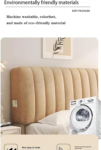 Housse De Tête De Lit Simple Matériau Velours Lavable Anti-Poussière Convient pour Chambre Lit King Size Lit Double Élastique Housse De Protection Complète,B,200cm - Nail Gallerys